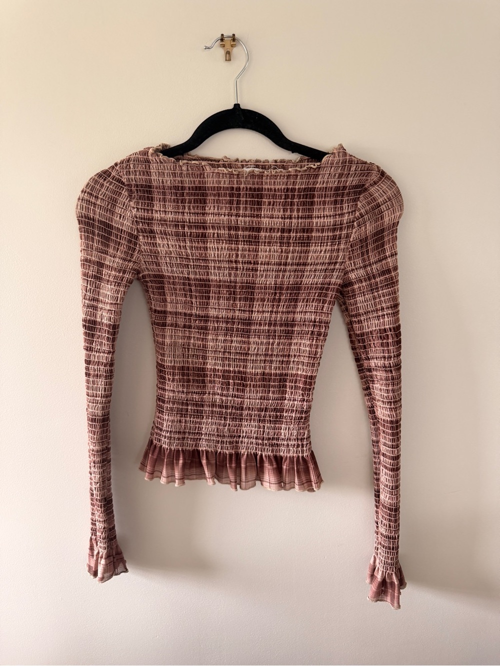 Kimchi Blue Smocked Long-Sleeve Ruffle Top